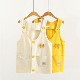 Carrot Pinned Buttoned Cargo Vest