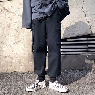 Side-pocket Gather-cuff Cargo Pants