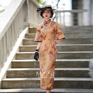 Short Sleeve Butterfly Qipao Dress
