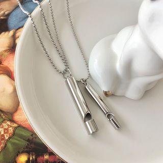 925 Sterling Silver Whistle Pendant Necklace