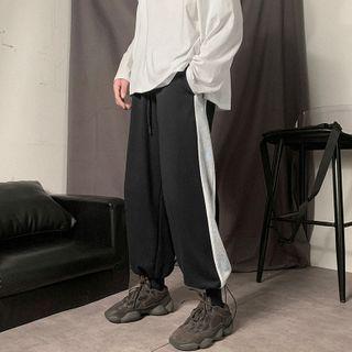 Contrast-trim Butterfly Print Sweatpants