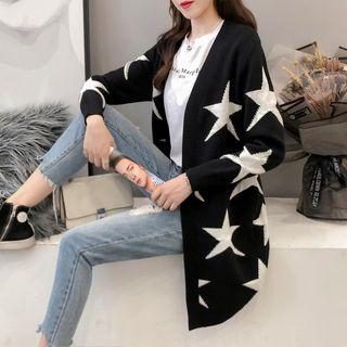 Star Patterned Cardigan As Shown In Figure - One Size