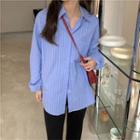 Pinstriped Shirt Shirt - Stripe - Blue - One Size