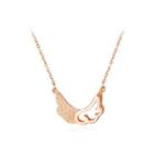 Fashion Romantic Plated Rose Gold 316l Stainless Steel Angel Wing Necklace Rose Gold - One Size
