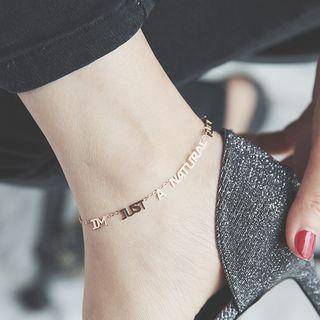 Lettering Anklet Anklet - Lettering - Rose Gold - One Size