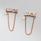 Lettering Rhinestone Chain Earring