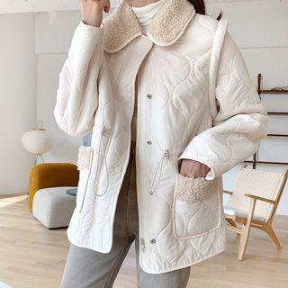 Detachable-sleeve Sherpa-fleece Lined Padded Jacket