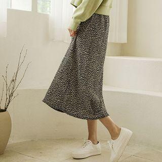 Silky Long Leopard Skirt