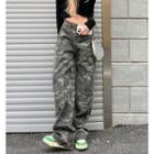 Camouflage Wide Leg Jeans