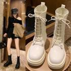 Lace-up Platform Mid Calf Boots