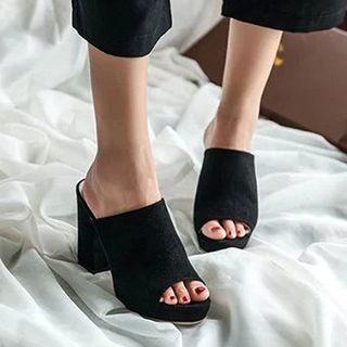Platform Block Heel Mules