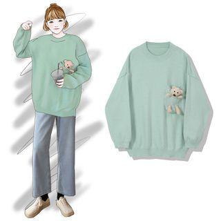 Bear Sweater Light Green - One Size