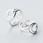 925 Sterling Silver Moon & Star Layered Open Ring 1 Pair - S925 Silver - As Shown In Figure - One Size