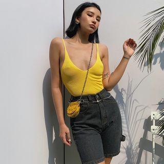 Deep V-neck Light Knit Top In 5 Colors