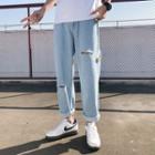 High-waist Ripped Jeans(various Design)