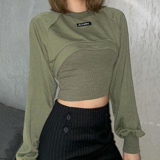 Set: Camisole Top + Crop Sweatshirt