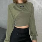 Set: Camisole Top + Crop Sweatshirt