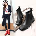 Studded Square Toe Chelsea Boots