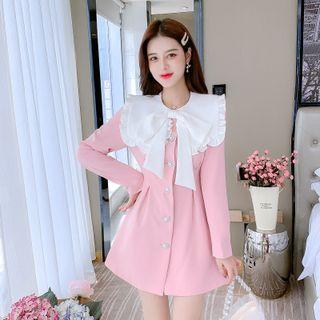 Sailor Collar Bow Accent A-line Dress
