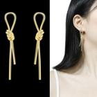 Copper Knot Dangle Earring 1 Pair - Sterling Silver Needle - Drop Earring - One Size