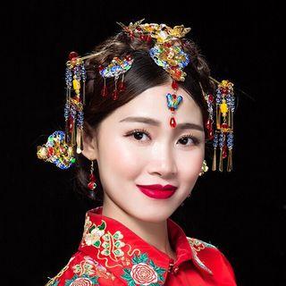Bridal Set: Hair Stick + Hair Comb + Earrings