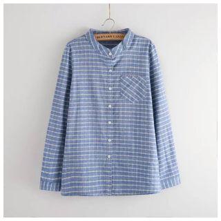 Check Long-sleeve Blouse
