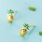 925 Sterling Silver Pineapple Earring 1 Pair - 925 Sterling Silver Earring - One Size