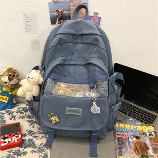 Mesh Panel Zip Backpack