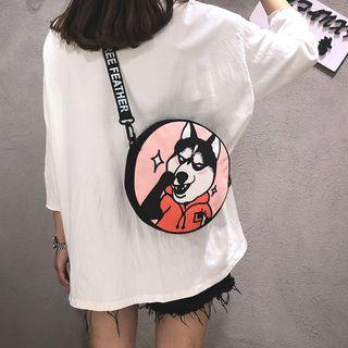Print Round Canvas Crossbody Bag