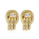Interlocking Rhinestone Hoop Alloy Dangle Earring 1 Pair - Gold - One Size