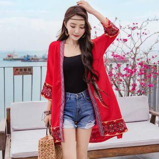 Print Panel Light Jacket Red - One Size