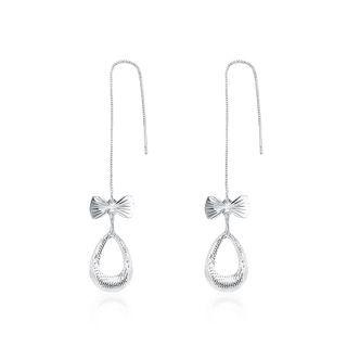 Simple Bow Earrings Silver - One Size