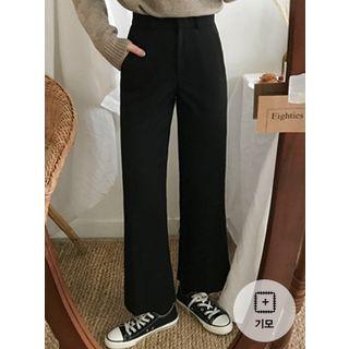 Brush Fleece-lined Wide-leg Dress Pants