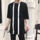 Side Lace-up Elbow-sleeve T-shirt