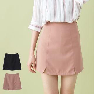 Slit-hem Mini A-line Skirt