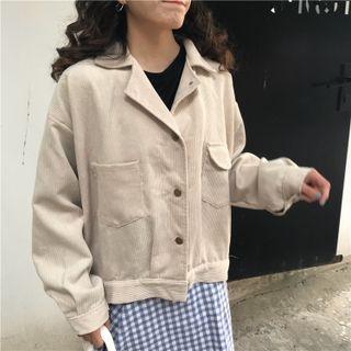 Lapel Corduroy Loose-fit Jacket