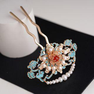 Flower Freshwater Pearl Agate Hair Stick