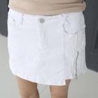 Inset Shorts Zip-up Hem Miniskirt