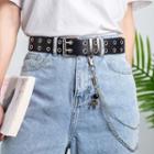 Double Prong Chain Faux Leather Belt