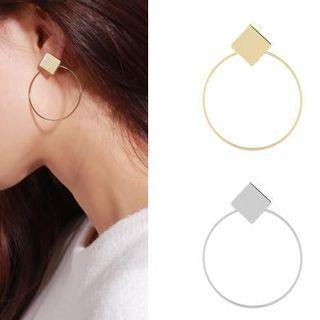 Alloy Square Hoop Earring