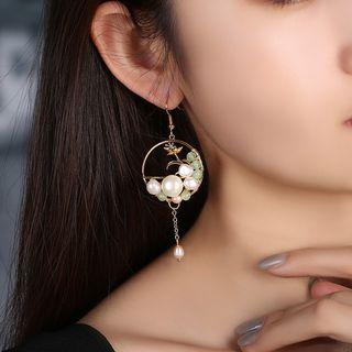 Retro Beaded Hoop Earring