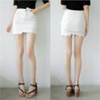 Inset Shorts Asymmetric Fray-hem Mini Skirt