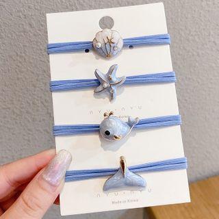 Set: Alloy Whale / Starfish / Shell Hair Tie