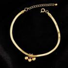 Bead Stainless Steel Anklet Gold - One Size