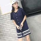 Short-sleeve Collared Knitted Dress