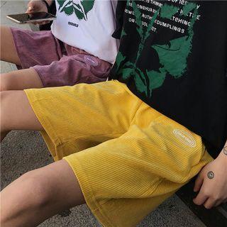 Logo Corduroy Wide-leg Shorts