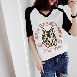 Wolf Print Short-sleeve T-shirt