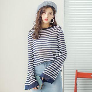 Open Knit Long-sleeve T-shirt