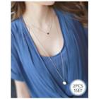 Set Of 2: Disc-pendant Tiered Necklace