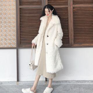 Faux Fur Fleece Button Jacket